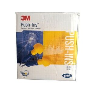 3M 318-1001 E-A-R Push Ins Corded Ear Plugs 98 Individually Sealed Pair W/Cords